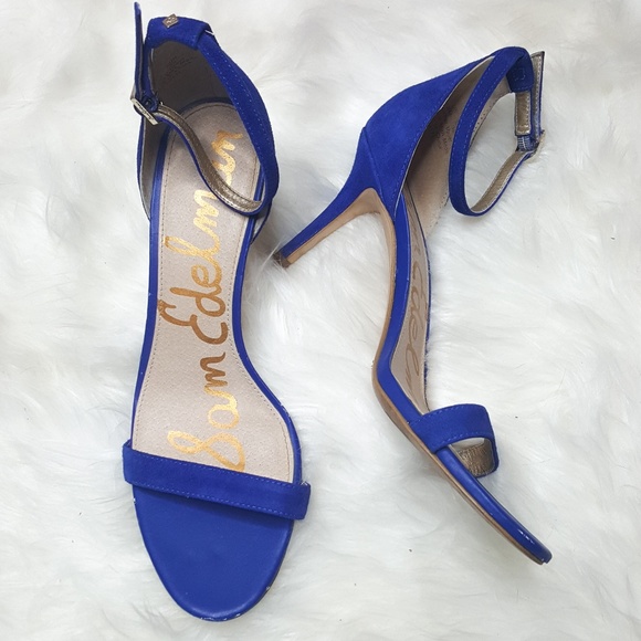 Sam Edelman | Shoes | Sam Edelman Patti Suede Blue Strappy Heel Sandals |  Poshmark